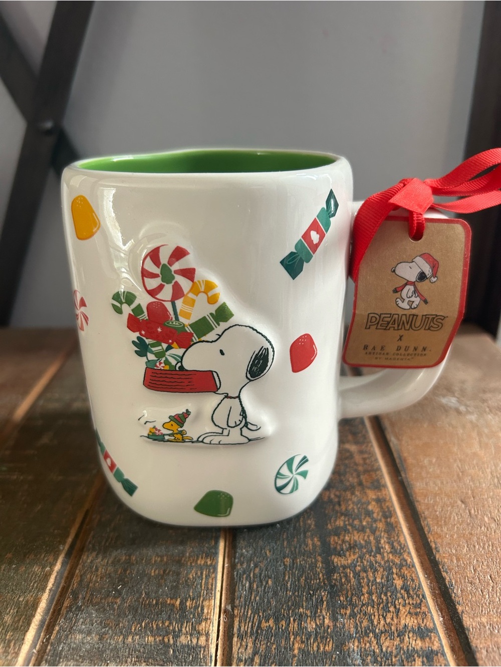 Rae Dunn Peanuts Snoopy The More The Merrier Mug Christmas New